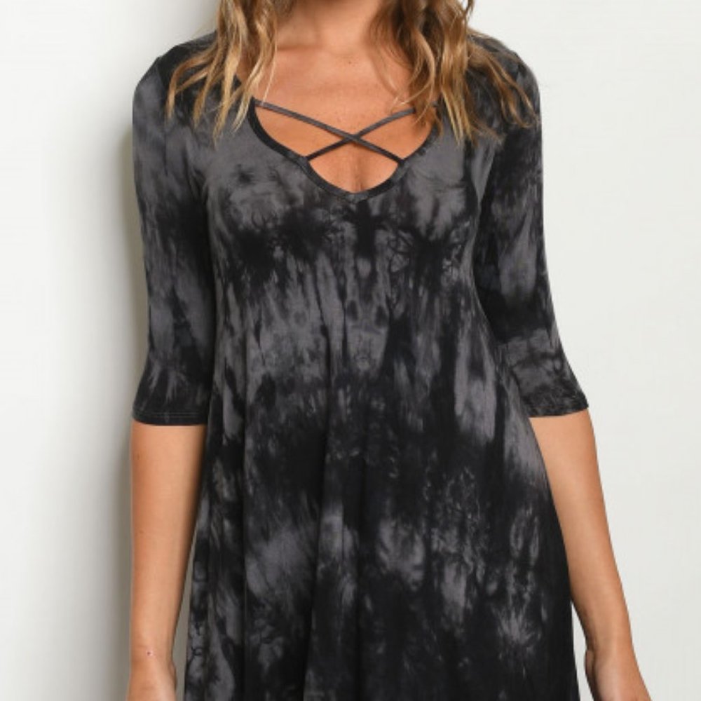 Black tie dye dress - Picture 2 of 8